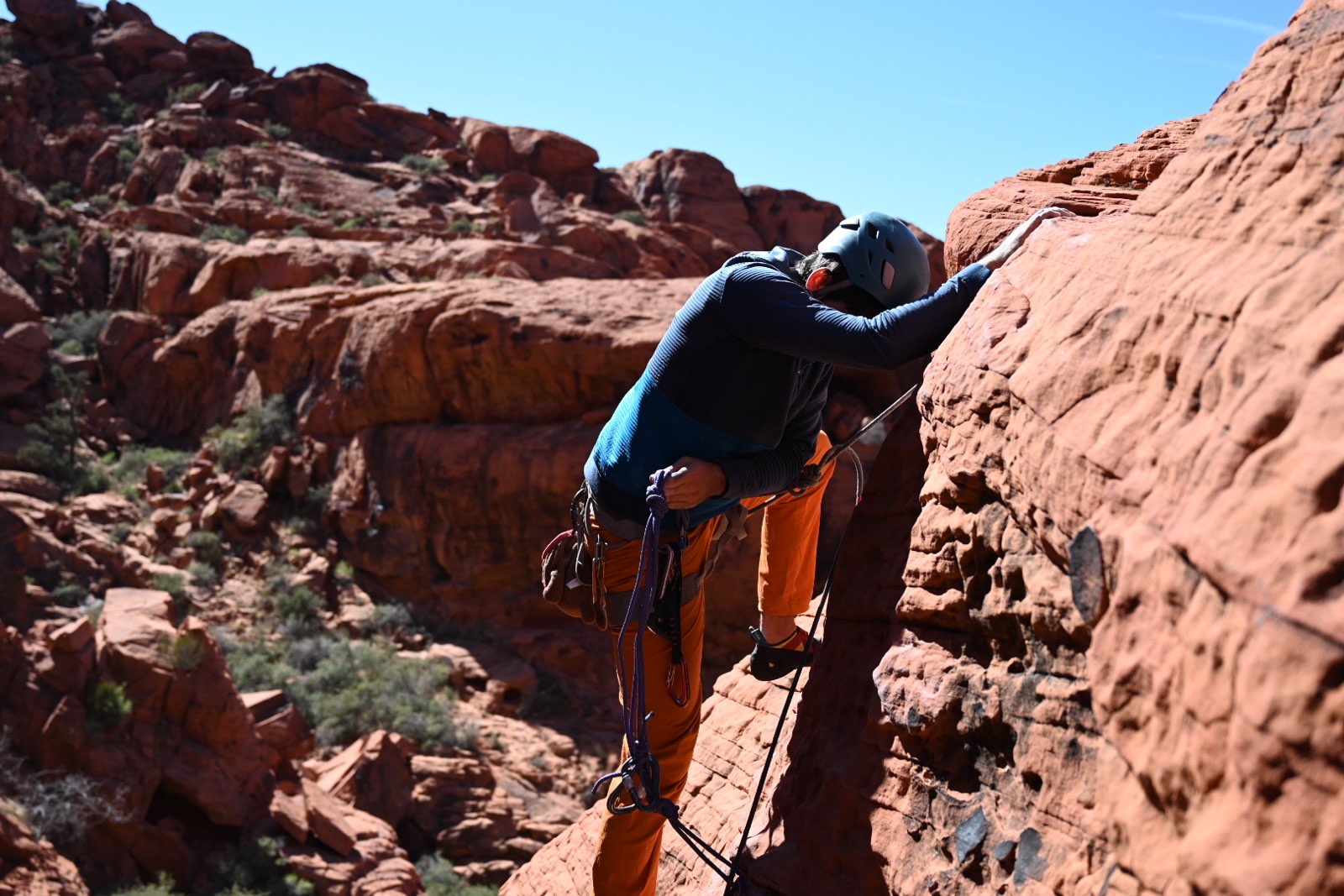 Jack cleaning a great slab route